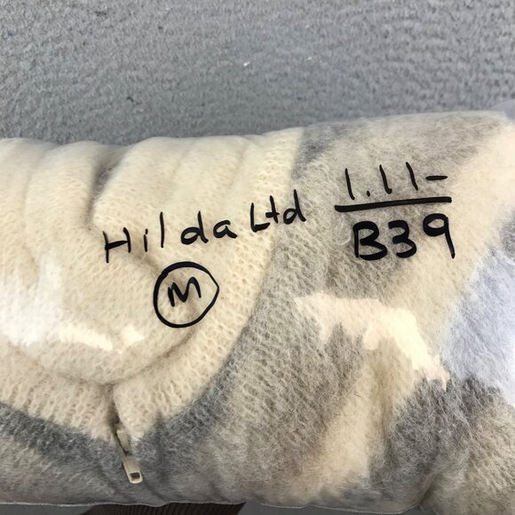 Vintage Hilda Ltd Full Zip Icelandic Ivory Wool Geometric Sweater Women’s M - Picture 15 of 15